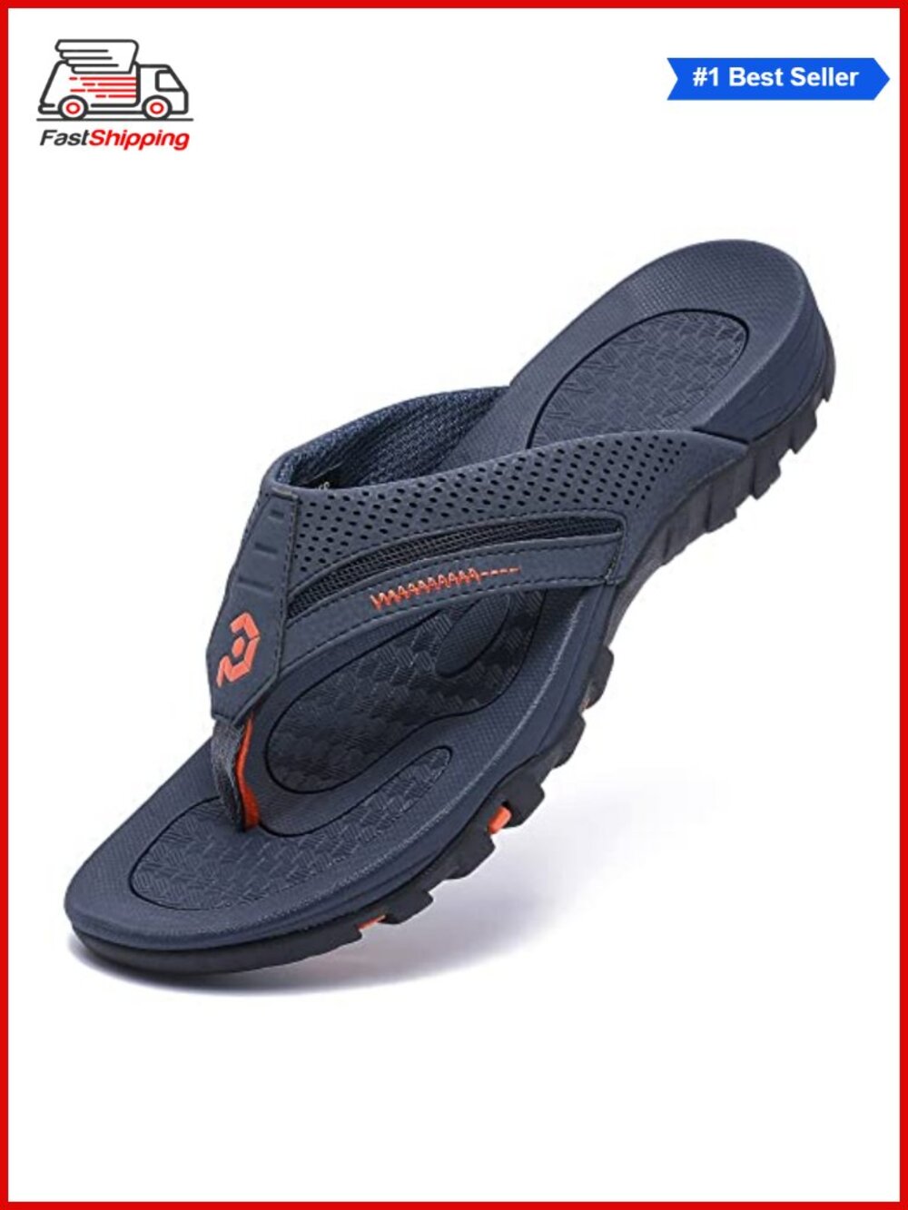 Men's Flip-Flops Thongs Sandals EVA Rubber Sole Canvas Band Arch Support